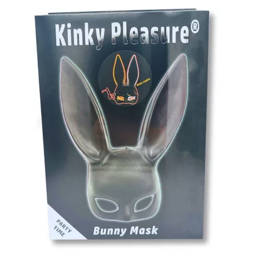 Kinky Pleasure Maska króliczka Podświetlés LED, állítható fekete