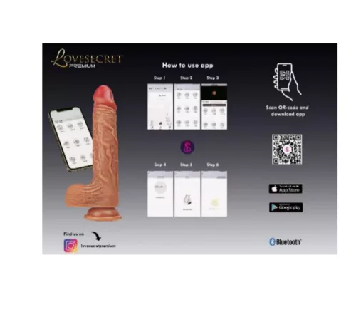 Lovesecret Vibrátor App-vezérelt, Melegítő, 21,5 cm, bőrszínű