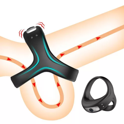 Lovesecret Péniszgyűrű Rezgő, USB-töltős, vízálló 6,7 cm fekete