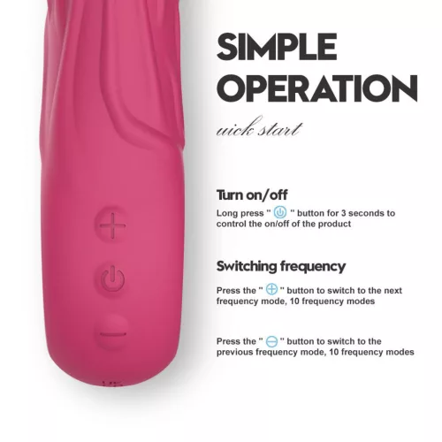 Lovesecret Vibrátor G-pont stimuláló, 10 mód, vízálló, USB-töltés, 22 cm, rózsaszín