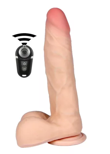 LovecloneX Dildó Erős, 10-féle rezgés, USB-töltés 20 cm bőrhatású fekete