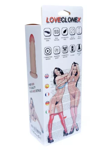 LovecloneX Vibrátor Realisztikus anyag, intenzív vibráció 15 cm cseresznyeszín