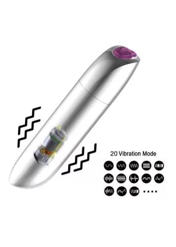 Stymulator Vibrátor Erős rezgés, USB-töltés, 20 mód Fekete matt
