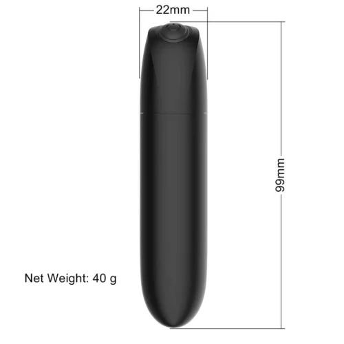 Stymulator Vibrátor Erős rezgés, USB töltés, 20 mód Fekete, fényes