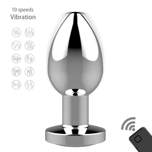 Stymulator USB újratölthető anál dildó ezüst 10 funkció