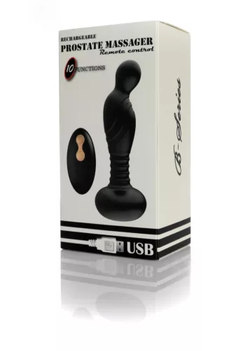 Stymulator Prosztata masszírozó Rezgő, 10 mód USB-töltés Fekete