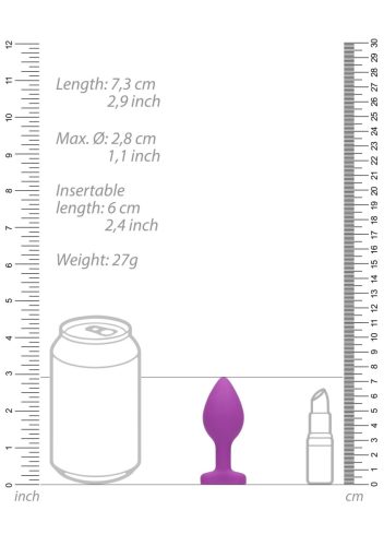 Diamond Heart – prémium anális plug, lila színben