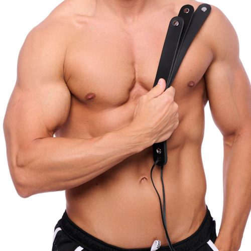 Prémium bőr lapát – 3 pántos, érzéki játékokhoz 39,5 cm