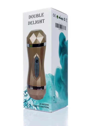 Double Delight maszturbátor USB csatlakozóval 35 funkcióval