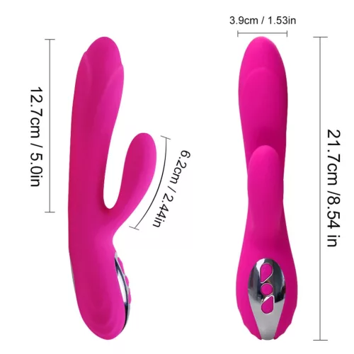 Vibrator duplarezgő, felfűthető, 10 mód, USB-töltés, vízálló, orvosi szilikon