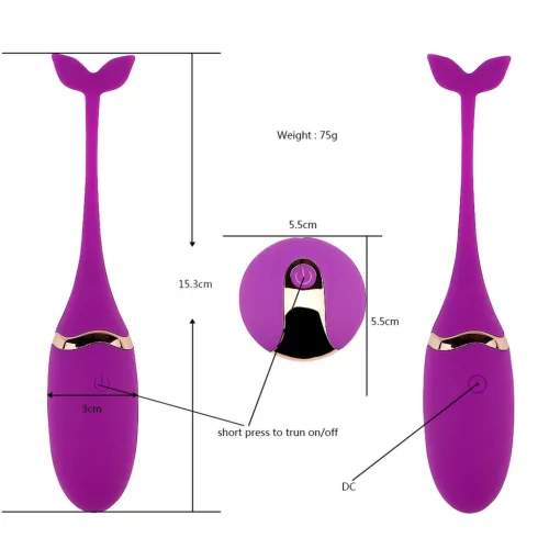 Vibratong Vibrációs tojás 10 mód, kábeles USB töltés rózsaszín