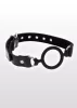 Open Ring Gag Szájpecek Nyitott Szájjal Fekete Regulálható Pánttal