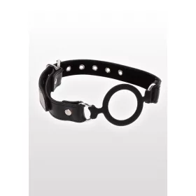   Open Ring Gag Szájpecek Nyitott Szájjal Fekete Regulálható Pánttal