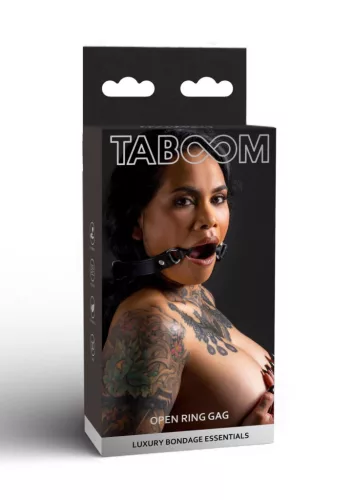 Open Ring Gag Szájpecek Nyitott Szájjal Fekete Regulálható Pánttal