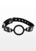 Open Ring Gag Szájpecek Nyitott Szájjal Fekete Regulálható Pánttal