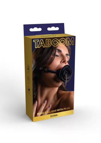 Taboom Szájpecek Pluggal Szilikon PU fekete 4,2 cm, 43-59 cm pánt