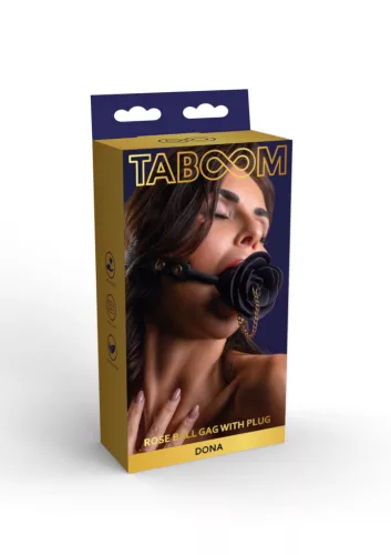 Taboom Szájpecek Pluggal Szilikon PU fekete 4,2 cm, 43-59 cm pánt