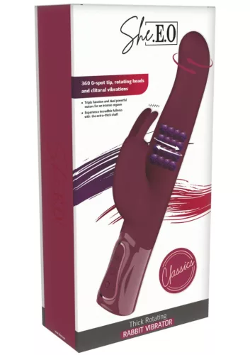She.E.O Vibrátor G-pont stimuláló, forgó, 10 mód 25 cm fekete
