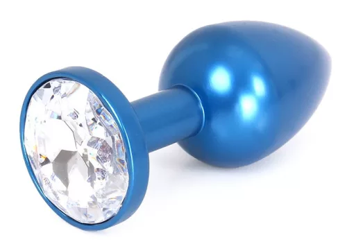 Gem Light – prémium alumínium anális dugó, kék, 6 x 2.8 cm