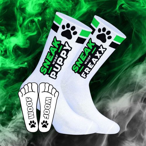 SNEAKFREAXX PUPPY NEON zokni fehér-zöld