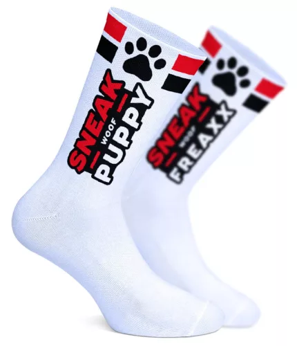 Sneak Woof – vörös kutyás pamutzokni
