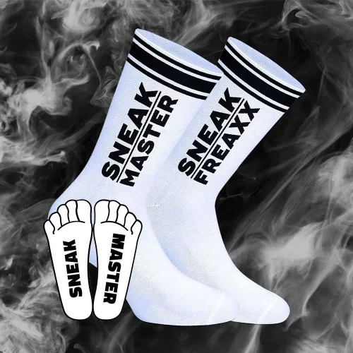 SNEAK MASTER – stílusos fehér-fekete zokni