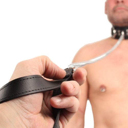 Prémium fekete bőr kutyapóráz