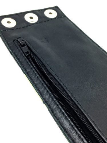 Bőr csuklópánt - Camouflage - cipzárral