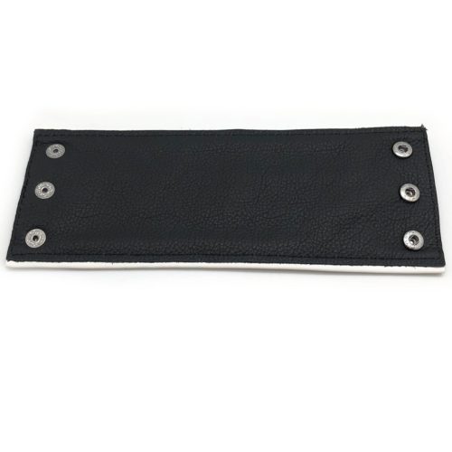 Bőr csuklópánt - fekete/fehér cipzárral