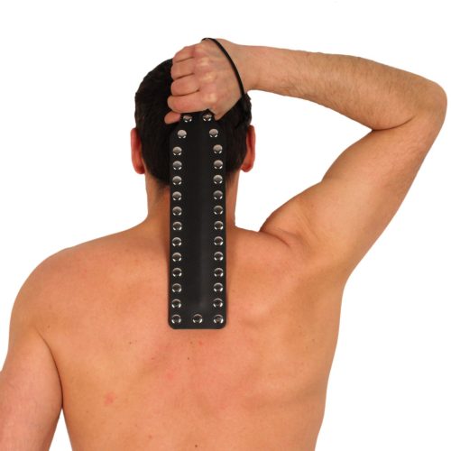 Prémium bőr kip páka – 37 fém szegecs, 38 cm x 7.5 cm