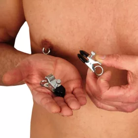 Fém mellbimbó csipesz - érzéki stimuláló páros 4 cm