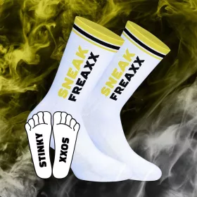 Stinky Soxx – fehér-sárga prémium zokni