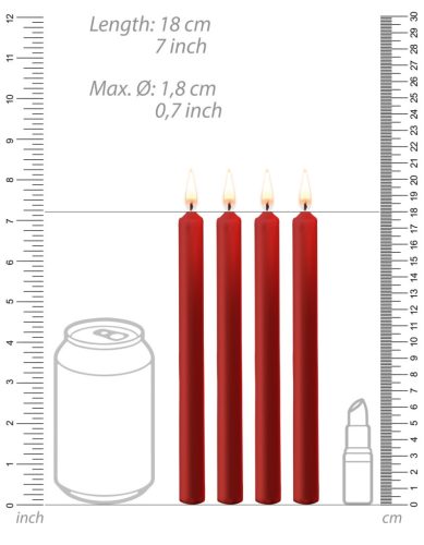 Vörös viasz masszírozó gyertyák szettje (4 db)