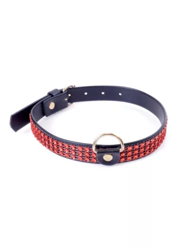 Fetish B Szíj Kristályokkal Állítható 36-42 cm Piros