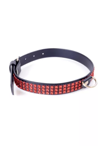 Fetish B Szíj Kristályokkal Állítható 36-42 cm Piros