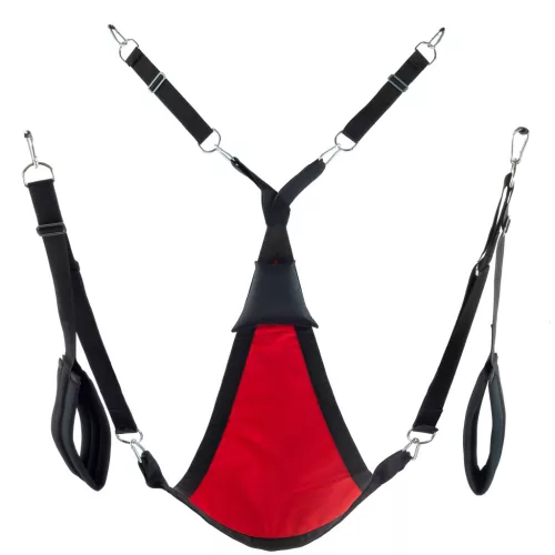 Triangle Fabric Sling - teljes szett, vörös intim kiegészítő