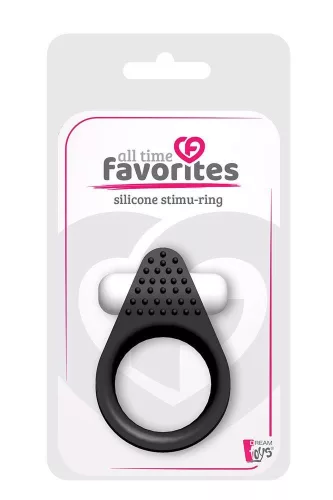 All Time Favorites Szilikon vibráló péniszgyűrű levehető gomb fekete