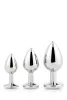 Gleaming Love Anál plug készlet három méretű, ékkővel díszített alumínium 9,5-7,1 cm