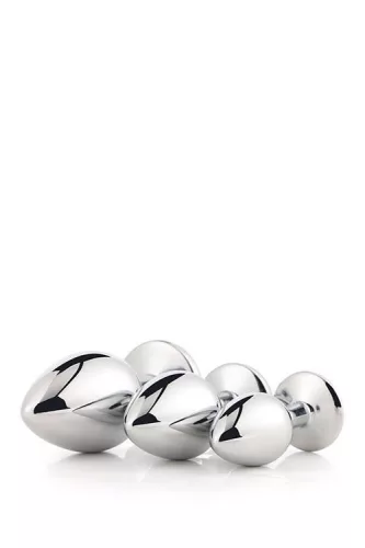 Gleaming Love Anál plug készlet három méretű, ékkővel díszített alumínium 9,5-7,1 cm