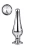 Gleaming Love Anál plug közepes méret alumínium ezüst színű drágakővel