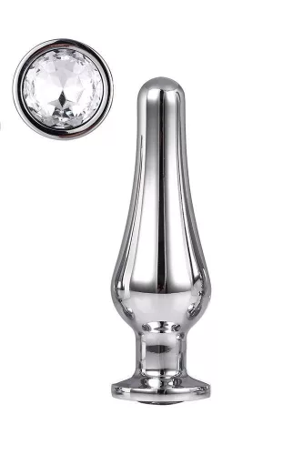 Gleaming Love Anál plug közepes méret alumínium ezüst színű drágakővel