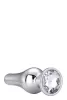 Gleaming Love Anál plug közepes méret alumínium ezüst színű drágakővel