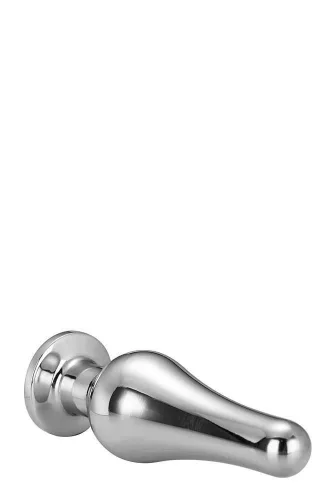 Gleaming Love Anál plug közepes méret alumínium ezüst színű drágakővel