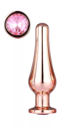Gleaming Love Anál plug Kő díszítéssel 11 cm Aranyrózsa