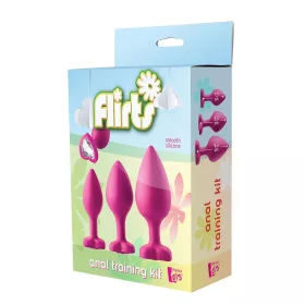   Flirts anál plug szett 3 részes szilikon szív alakú kövekkel rózsaszín S-M-L