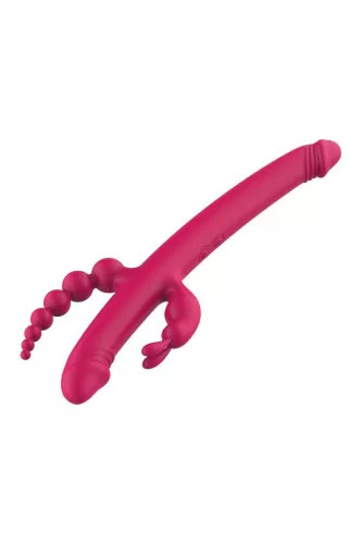 Essentials Vibrátor Többszörös stimuláció, 10 vibrációs mód, USB-töltés 40 cm rózsaszín