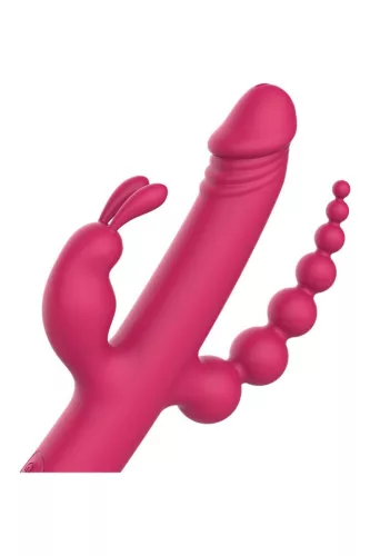 Essentials Vibrátor Többszörös stimuláció, 10 vibrációs mód, USB-töltés 40 cm rózsaszín