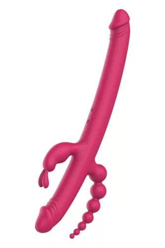 Essentials Vibrátor Többszörös stimuláció, 10 vibrációs mód, USB-töltés 40 cm rózsaszín