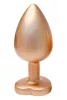Gleaming Love Anál plug Gyönyörű szívecskés kristály 9,5 cm arany