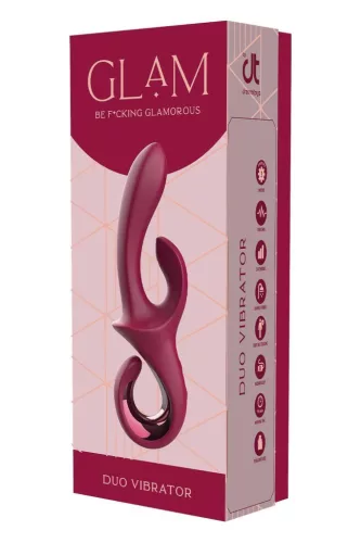 Glam Duo Vibrátor Kettős rezgés, 3 sebesség, 7 ritmus 22,7 cm fekete